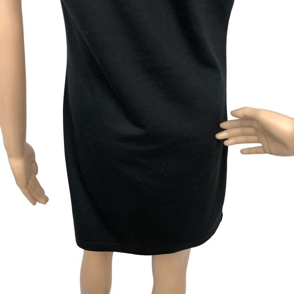 Lulumari Boho Embroidered Shift Dress Size M Floral Sleeveless Mini Black Artsy - Picture 8 of 10